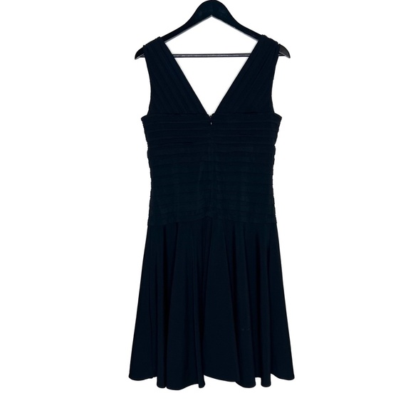 WHBM Dress Sleeveless Pleated Flowy Tiered Formal Mini Black Dress - Picture 5 of 6